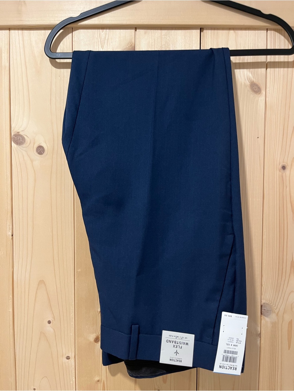 Kenneth Cole Reaction Flex Waistband Stretch Slim Fit 36/32 Blue.